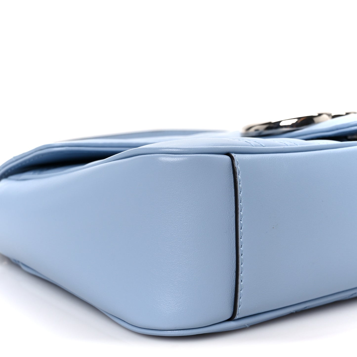 Calfskin Matelasse Small GG Marmont Shoulder Bag Porcelain Light Blue