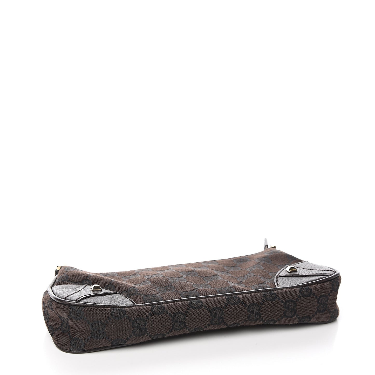 Monogram Studded Chain Clutch Dark Brown