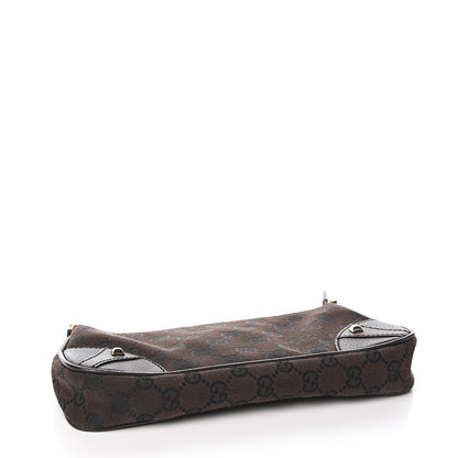 Gucci Monogram Studded Chain Clutch Dark Brown 4 of 10