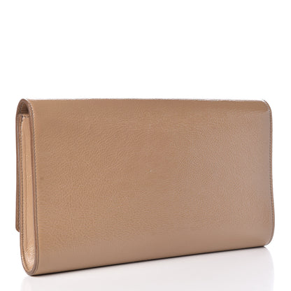 Saint Laurent Textured Patent Calfskin Monogram Large Belle De Jour Clutch Beige 3 of 12