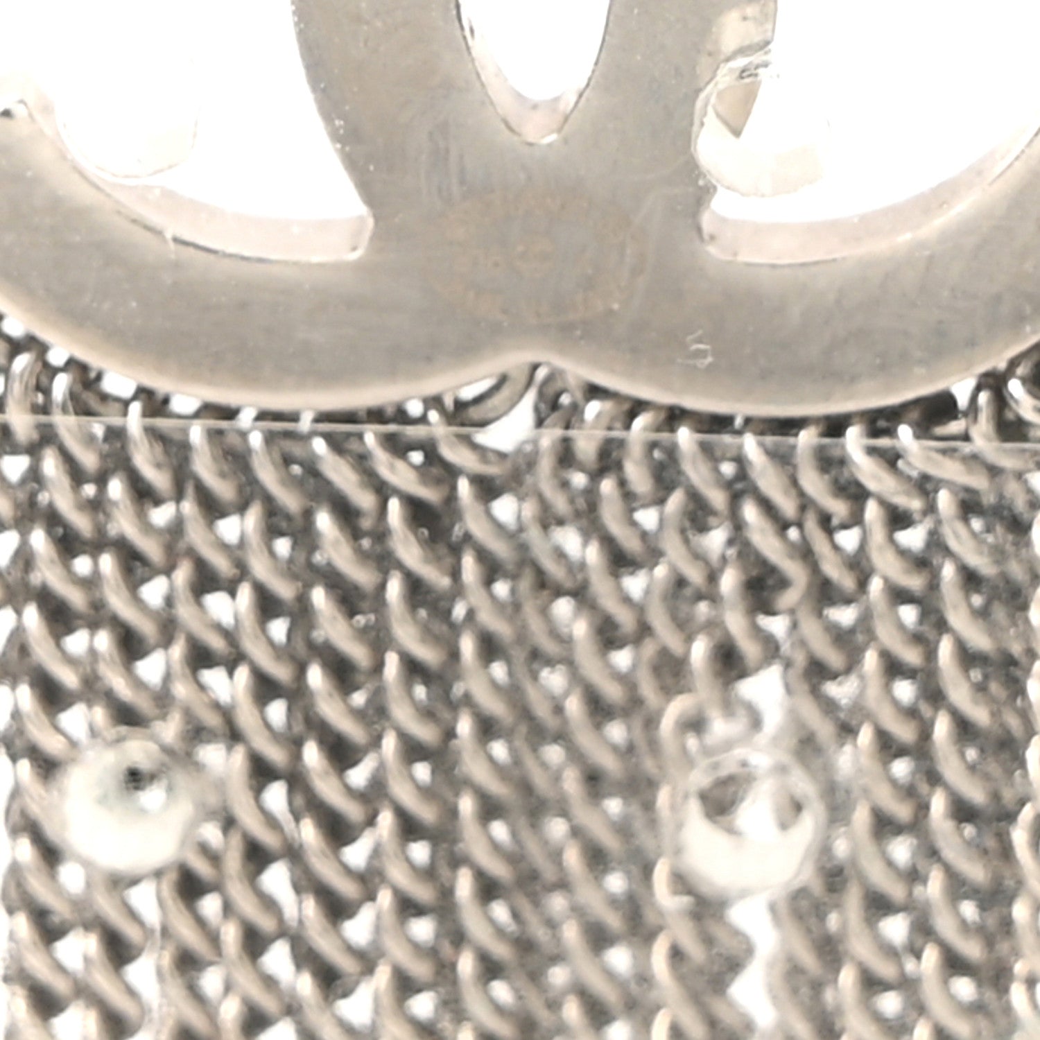 Chanel Baguette Crystal CC Chain Drop Earrings Silver 4 of 5