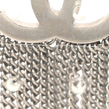 Chanel Baguette Crystal CC Chain Drop Earrings Silver 4 of 5