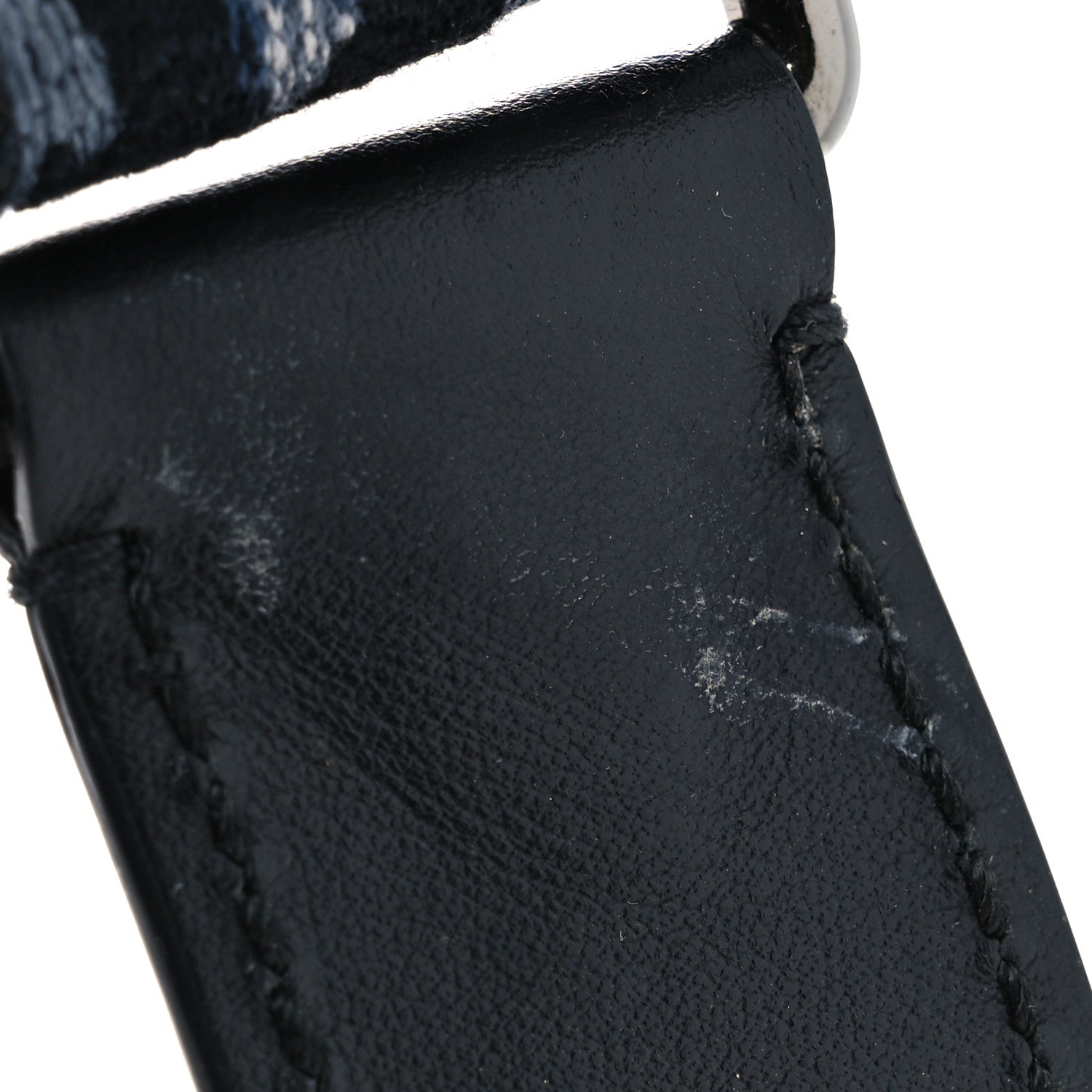 Christian Dior Canvas Mizza Embroidered Leopard Shoulder Strap Bleu Black 5 of 6