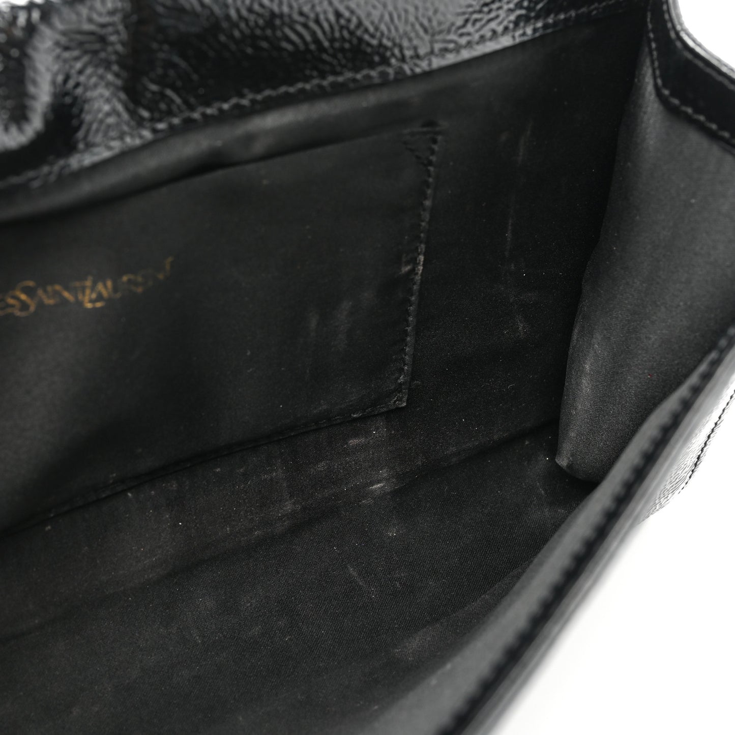 Textured Patent Monogram Large Belle De Jour Clutch Black
