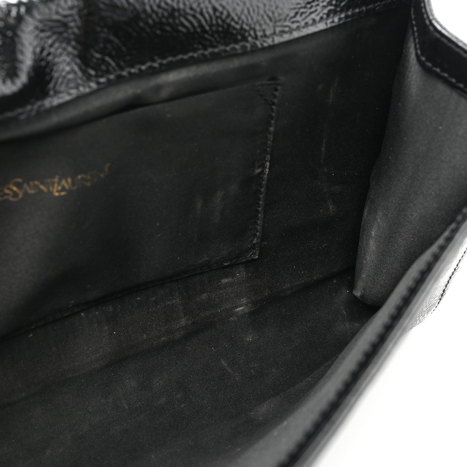 Saint Laurent Textured Patent Monogram Large Belle De Jour Clutch Black 9 of 12
