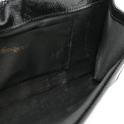 Saint Laurent Textured Patent Monogram Large Belle De Jour Clutch Black 9 of 12