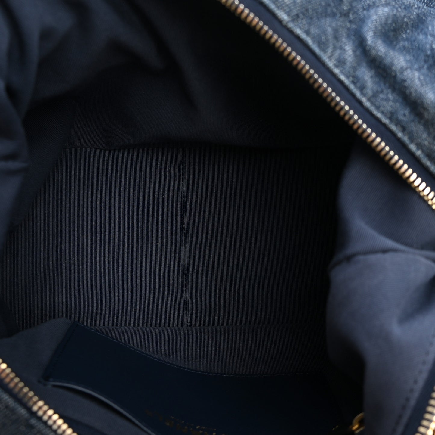 Washed Denim Quilted Maxi Trendy Pockets Hobo Dark Blue