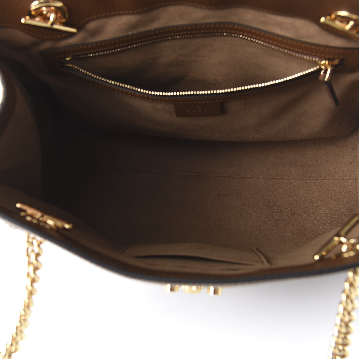 GG Supreme Monogram Medium Padlock Tote Beige Cuir