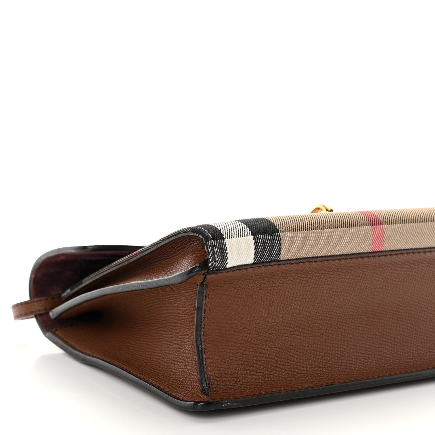 Derby Calfskin House Check Small Macken Crossbody Bag Tan