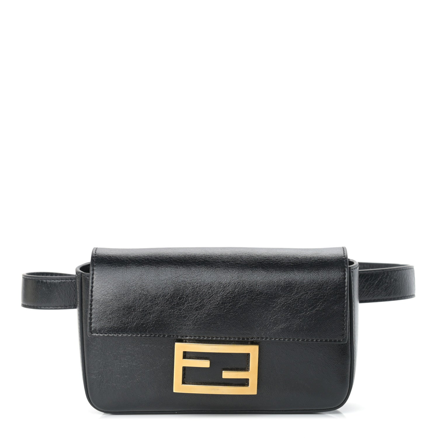 Fendi Agnello Old Shine Hip Belt Baguette Bag Black 1 of 11