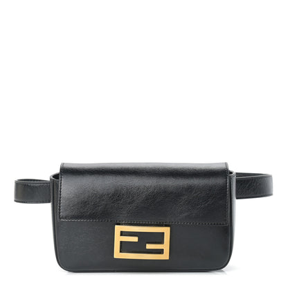 Fendi Agnello Old Shine Hip Belt Baguette Bag Black 1 of 11