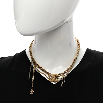 Chanel Metal Chain Link CC Multi Strand Choker Necklace Gold 2 of 4