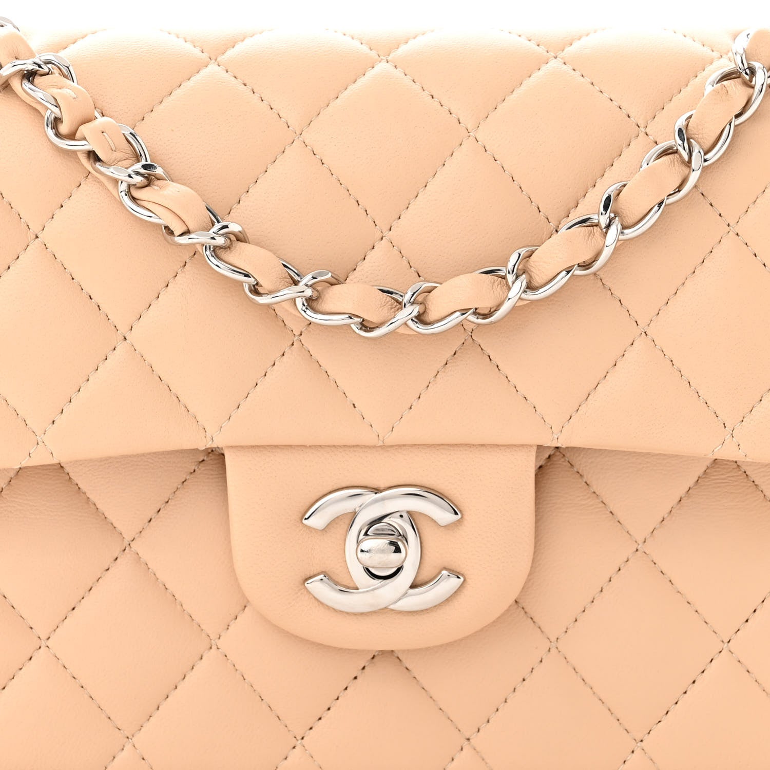 Chanel Lambskin Quilted Small Double Flap Beige 8 of 11