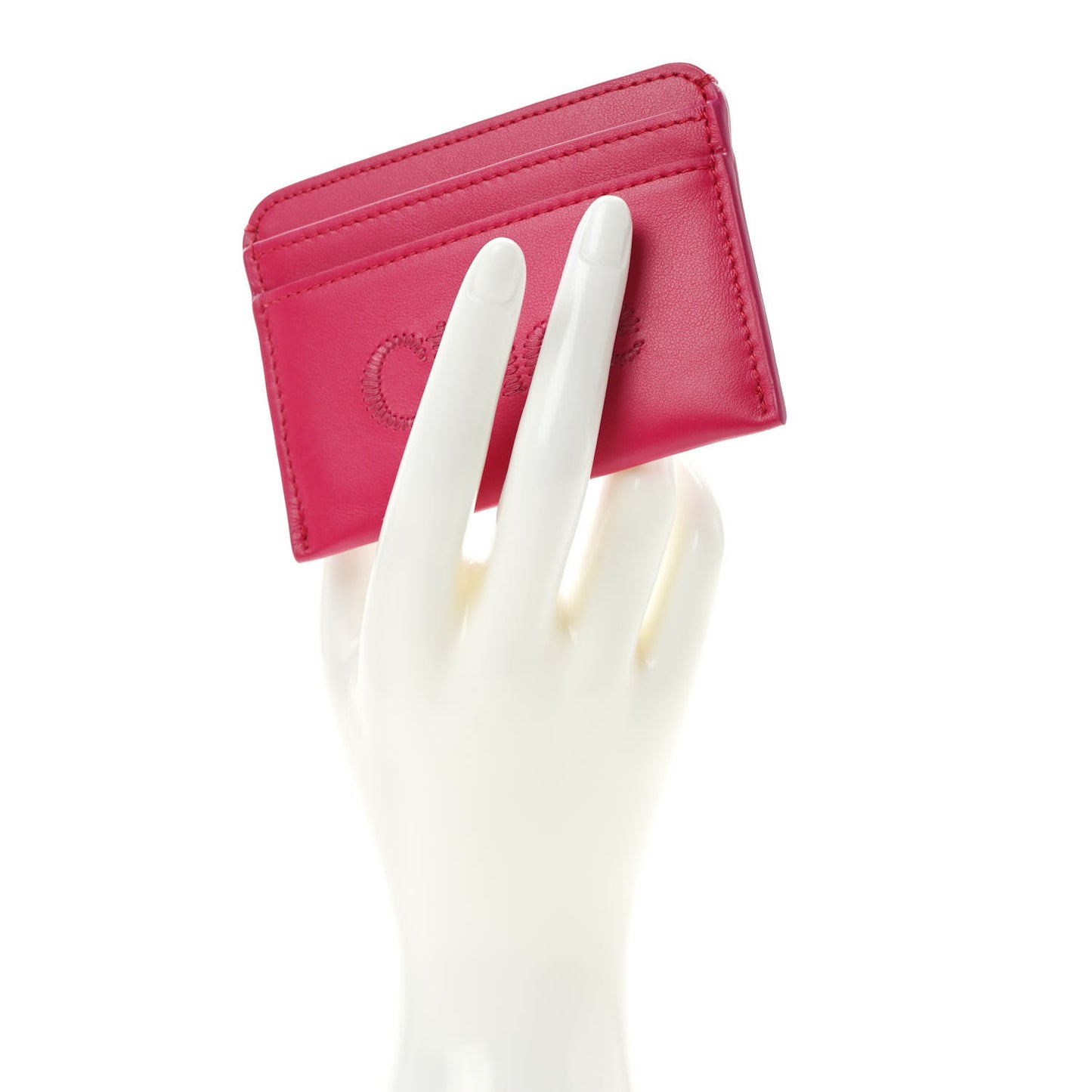 Calfskin Sense Card Holder Fizzy Pink