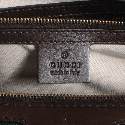 Gucci Monogram Selleria Calfskin Vintage Web Medium Boston Beige Ebony Cocoa 7 of 9