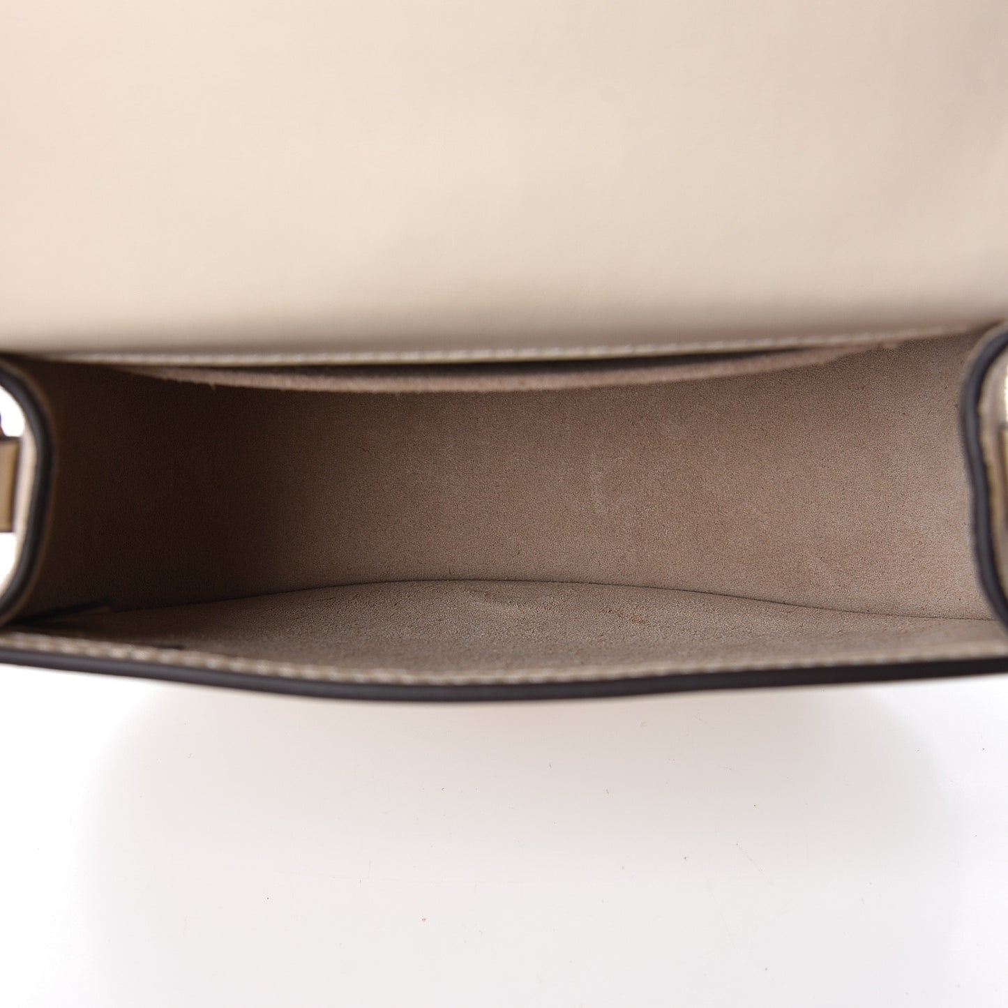 Calfskin Suede Small Nile Bracelet Bag Off White