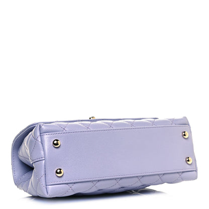 Chanel Caviar Quilted Mini Coco Handle Flap Light Purple 3 of 9