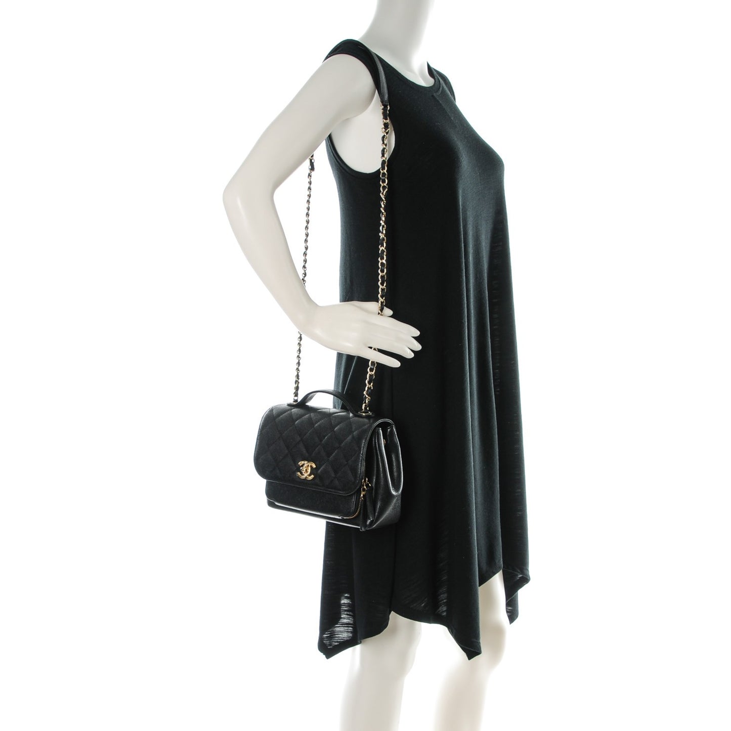 Caviar Quilted Small Business Affinity Flap Black