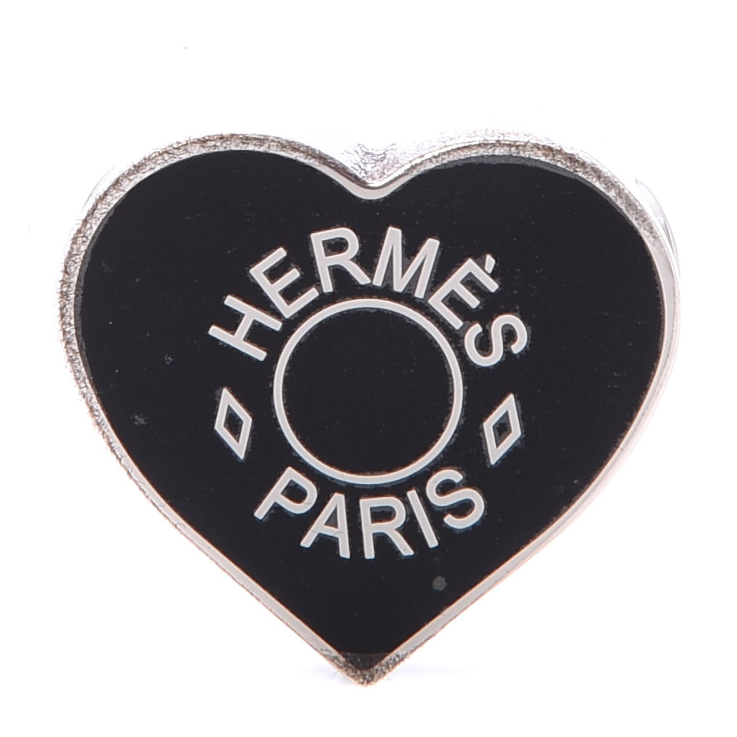 Hermes Palladium Coeur Scarf Ring Black 1 of 3