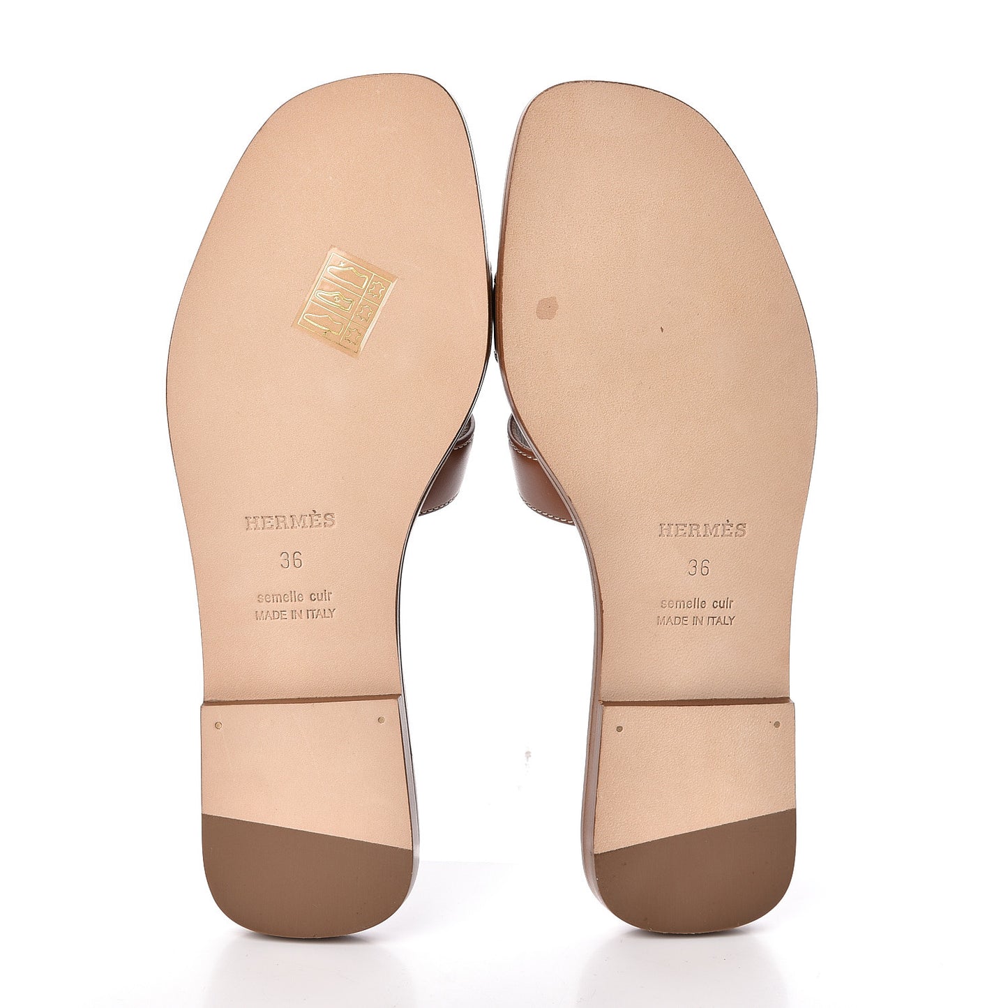 Box Calfskin Oran Sandals 36 Gold