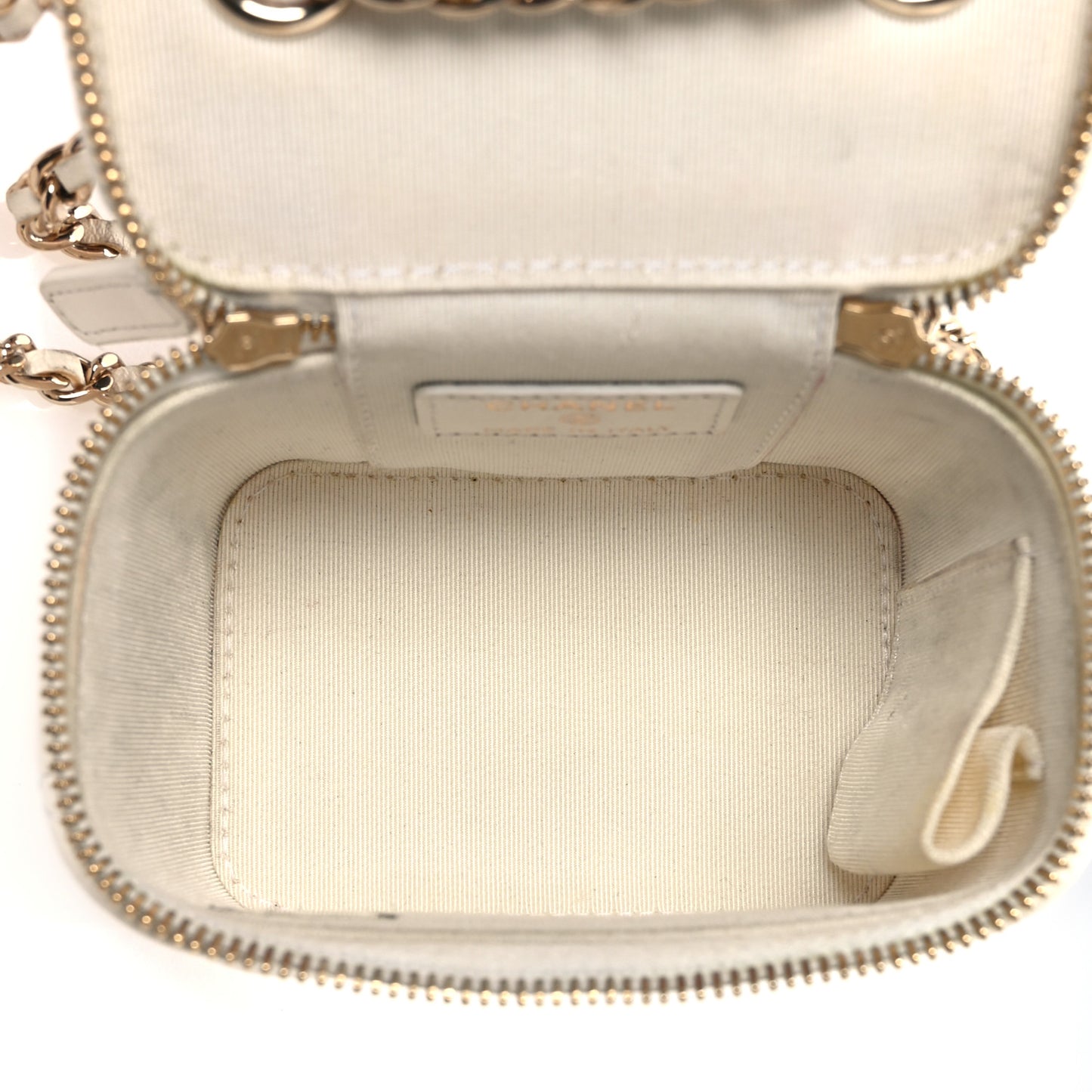 Lambskin Quilted My Chanel Lady Vanity Case With Chain White