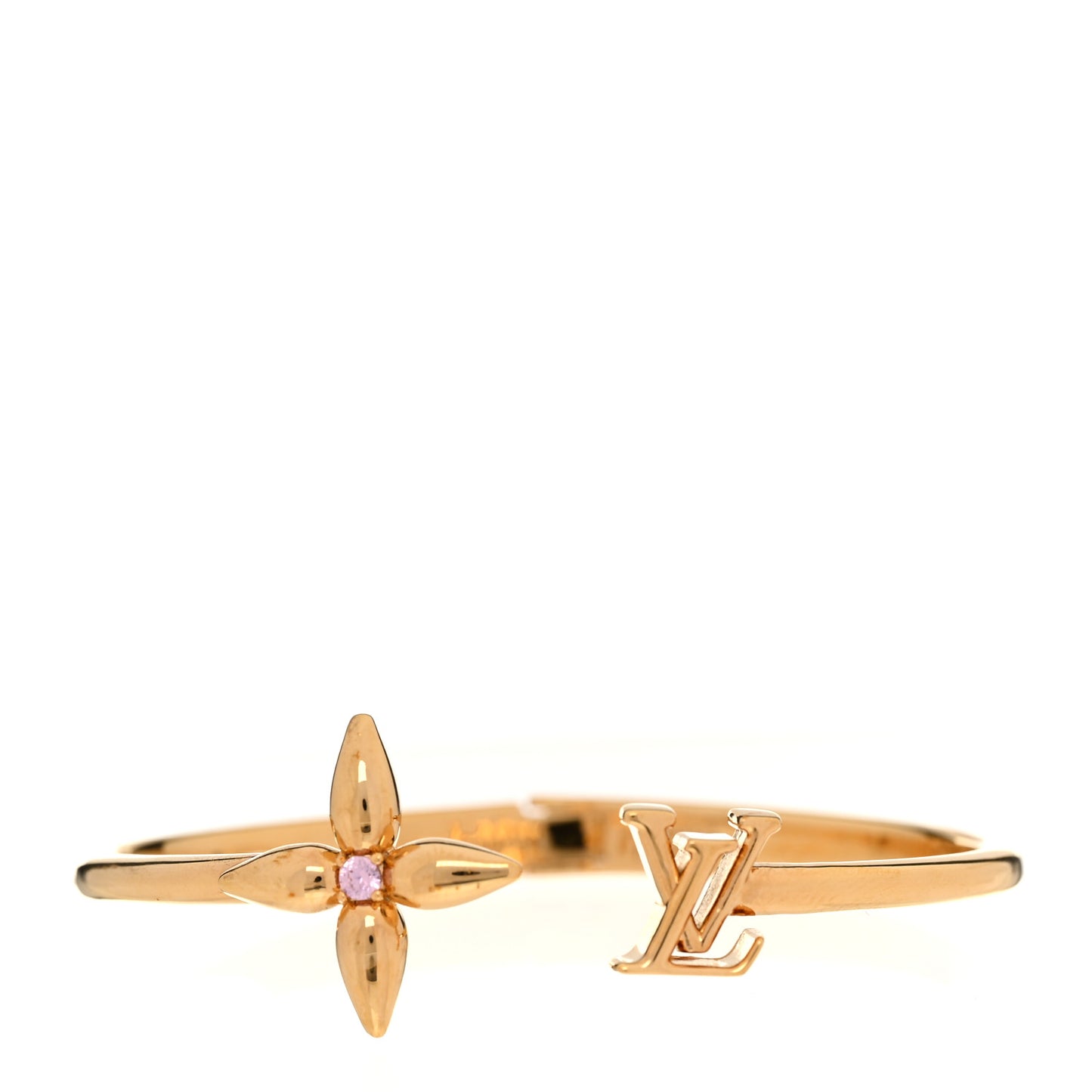 Metal Crystal Louisette Signature Bracelet S Gold