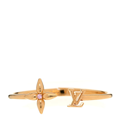 Louis Vuitton Metal Crystal Louisette Signature Bracelet S Gold 1 of 4