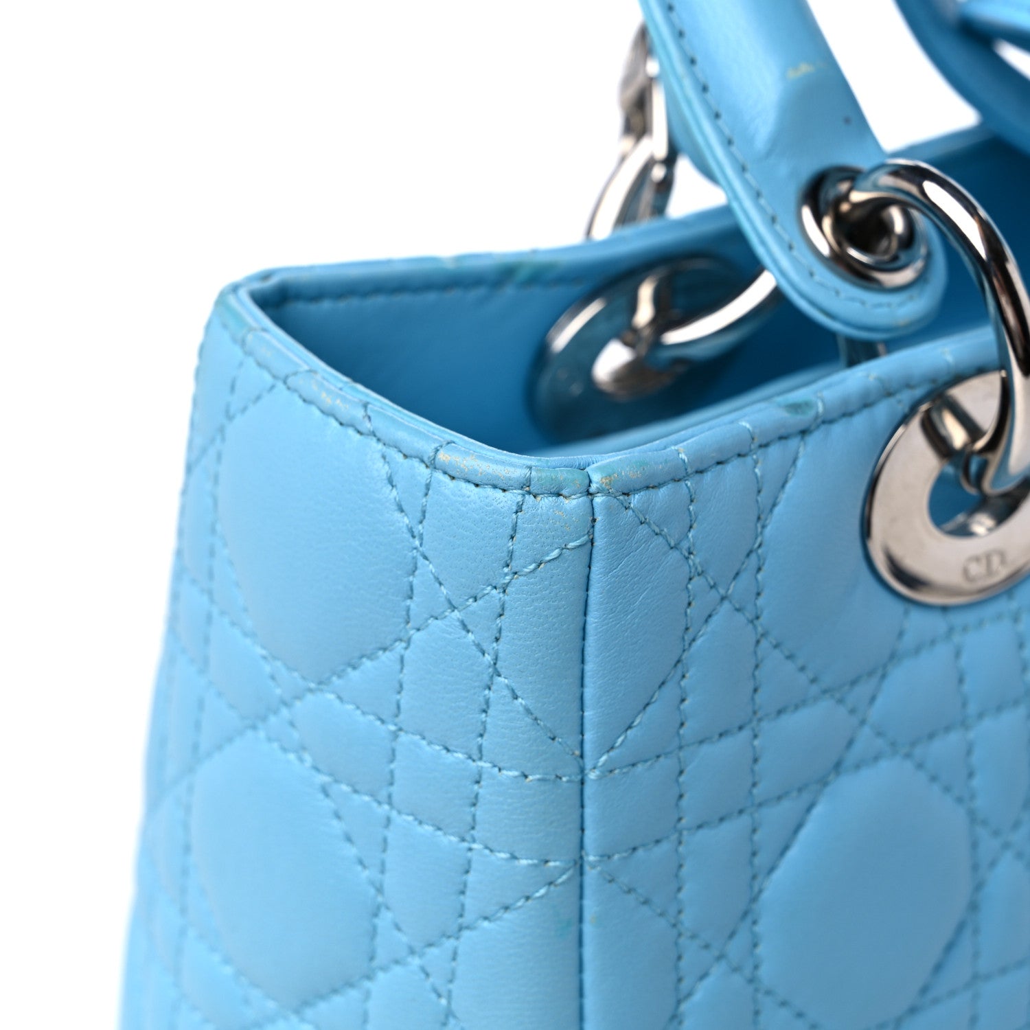 Christian Dior Lambskin Cannage Medium Lady Dior Light Blue 13 of 18