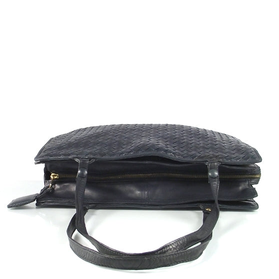 Vintage Woven Shoulder Bag Navy