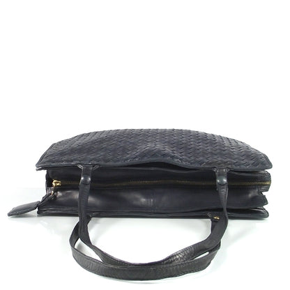Bottega Veneta Vintage Woven Shoulder Bag Navy 4 of 9