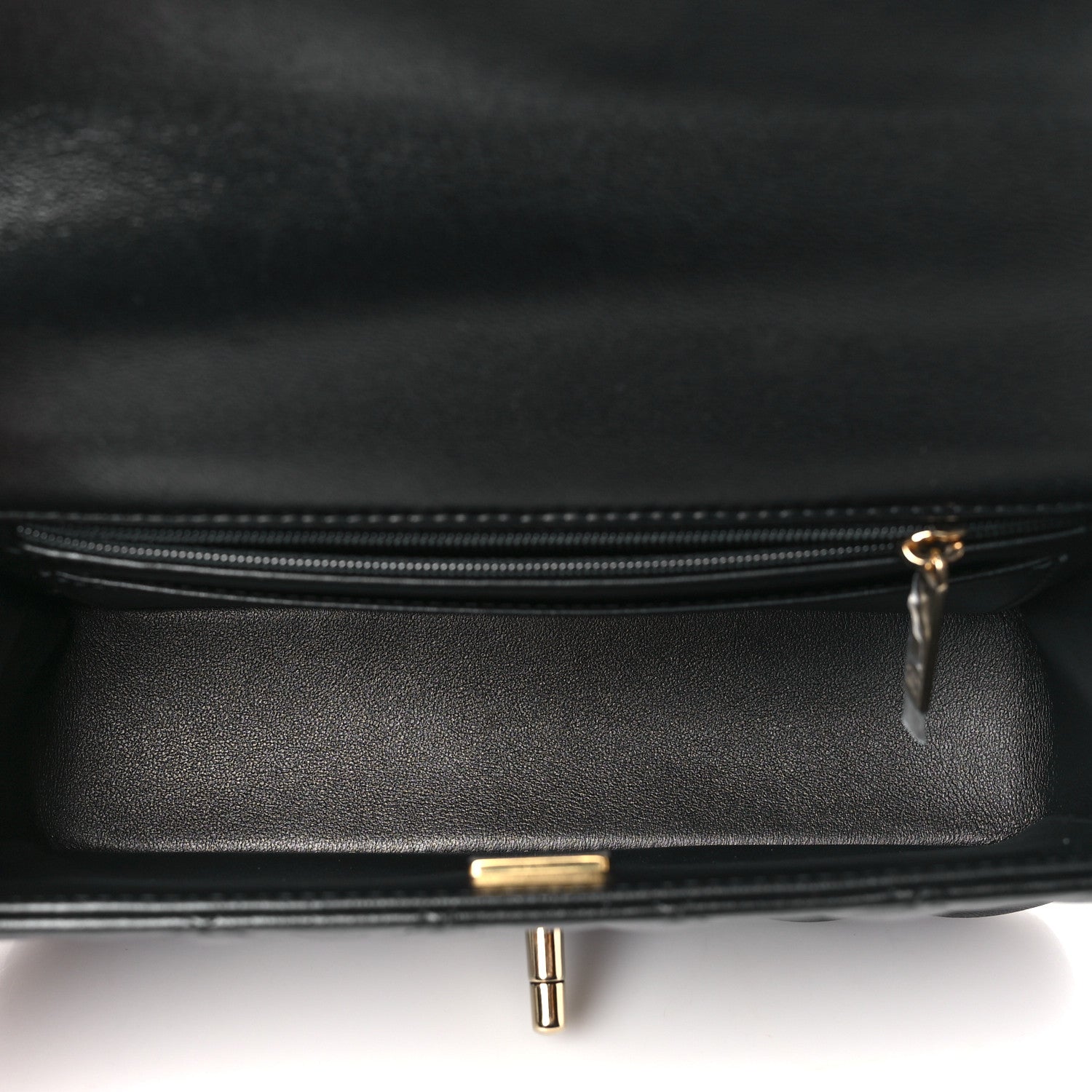 Chanel Lambskin Quilted Mini Top Handle Rectangular Flap Black 5 of 11