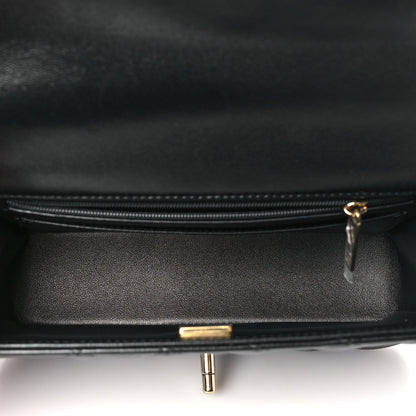 Chanel Lambskin Quilted Mini Top Handle Rectangular Flap Black 5 of 11