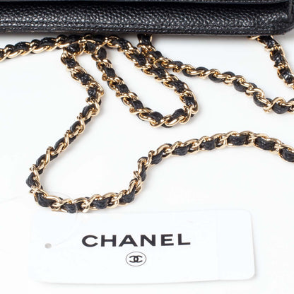 Chanel Caviar Quilted Wallet On Chain WOC Black 10 of 11