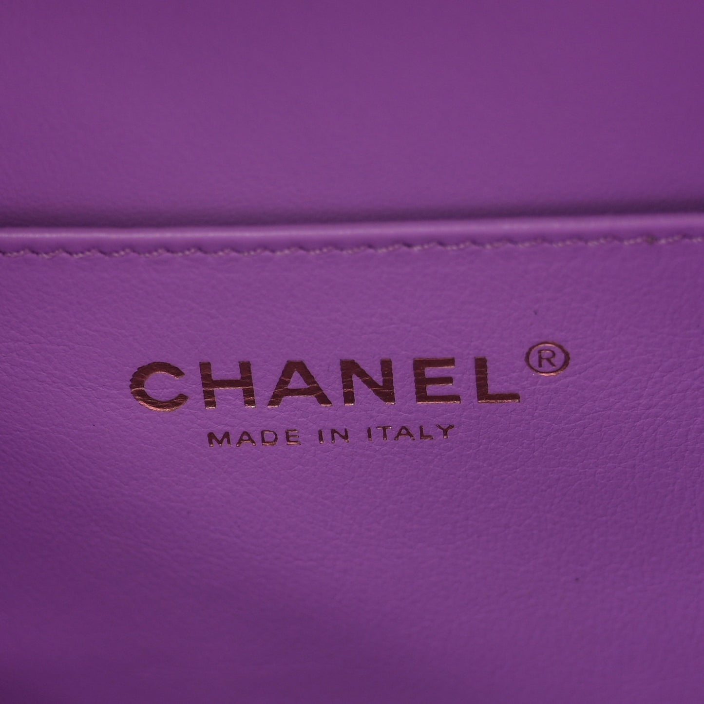 Caviar Quilted CC North South Filigree Vanity Case Purple