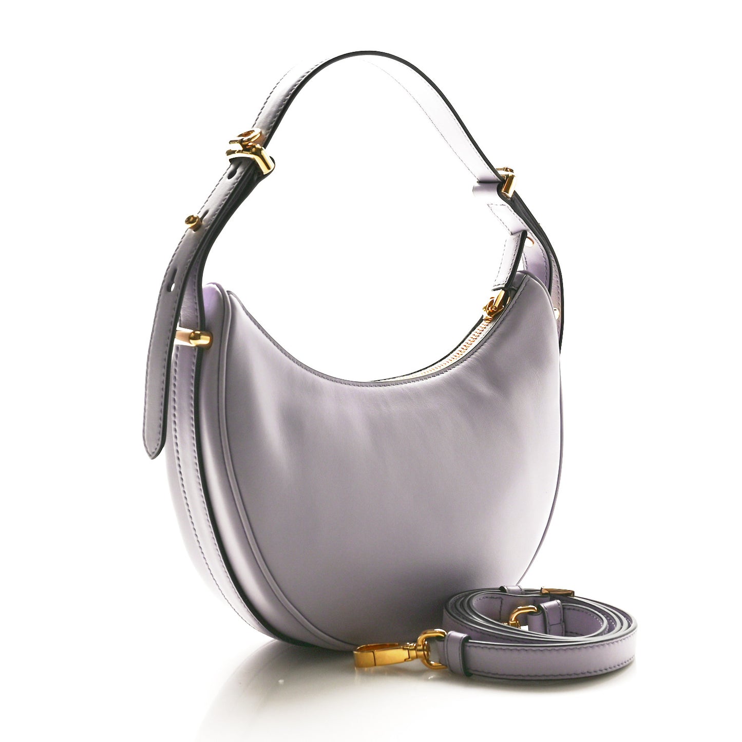 Soft Calfskin Arque Shoulder Bag Glicine