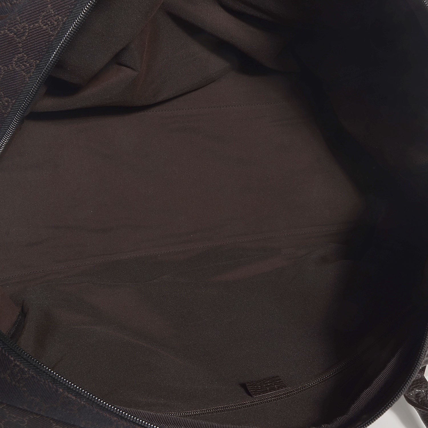 Gucci Denim Monogram Large Carry On Duffle Dark Brown 5 of 7