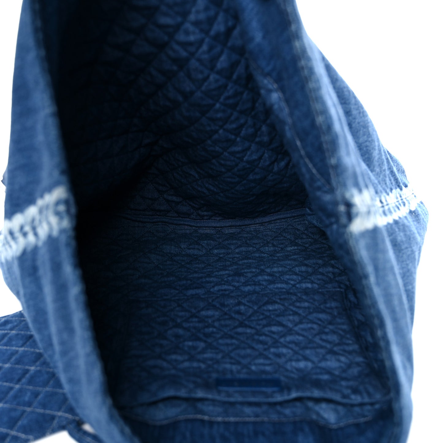 Denim Printed Shopping Bag Blue