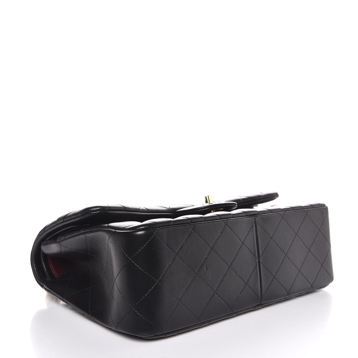 Lambskin Quilted Jumbo Double Flap Black