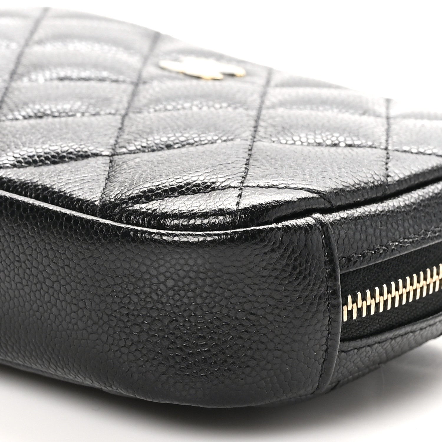 Chanel Caviar Quilted Small Curvy Pouch Cosmetic Case Black 10 of 10