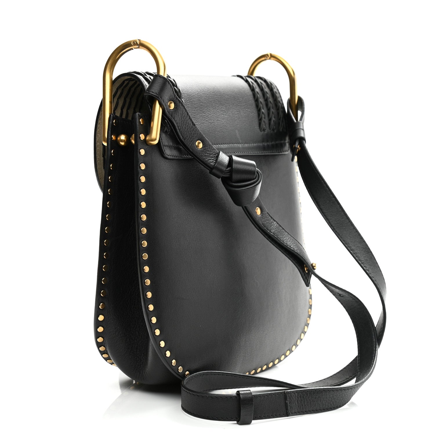 Chloe Calfskin Braided Medium Hudson Shoulder Bag Black 3 of 8