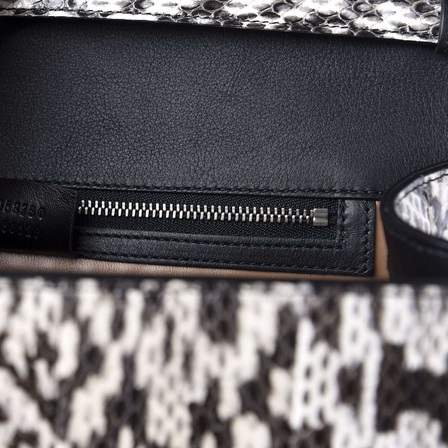 Snakeskin Small Lilith Top Handle Bag Beige
