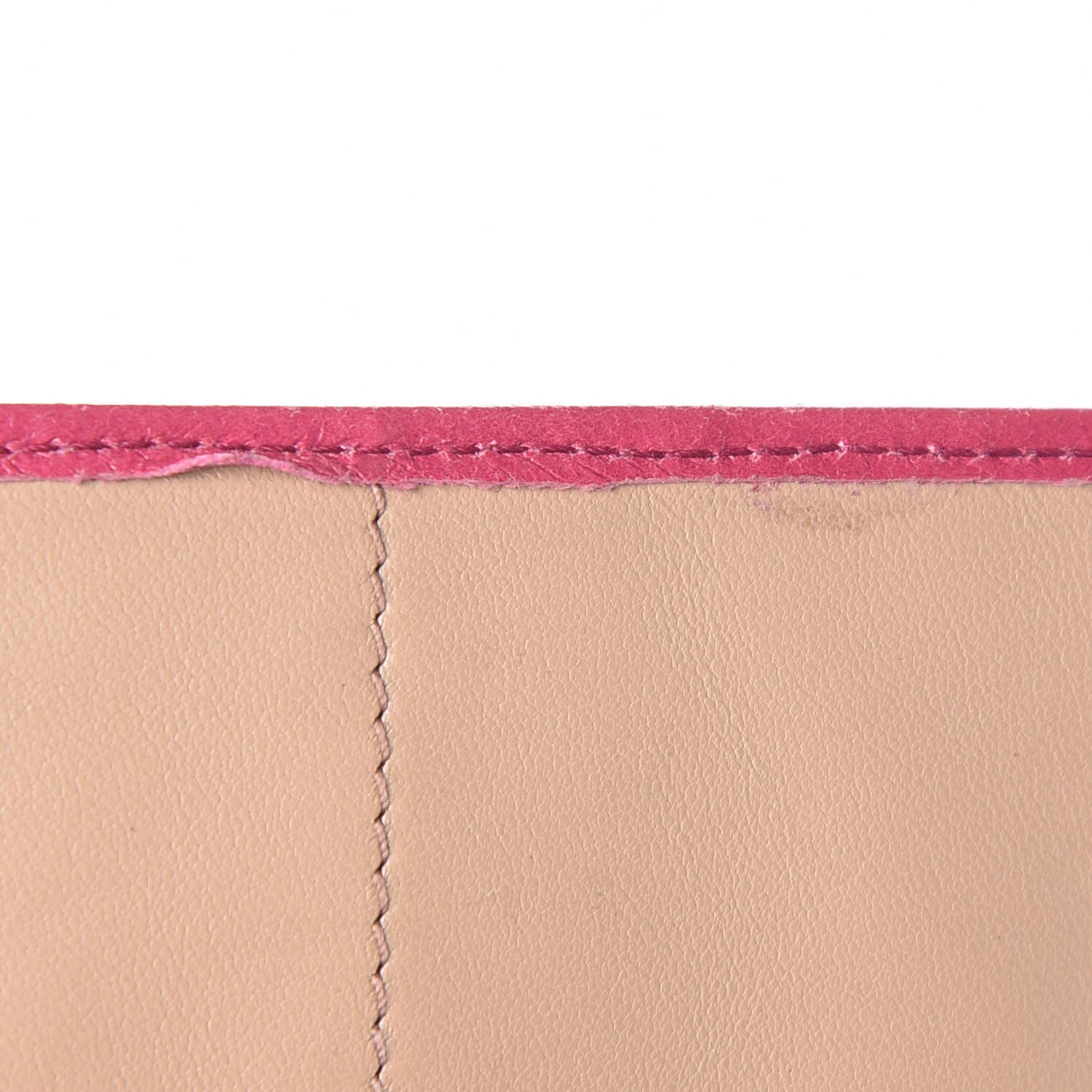 Vitello Antic Soft Metal Chevron Wallet Pink