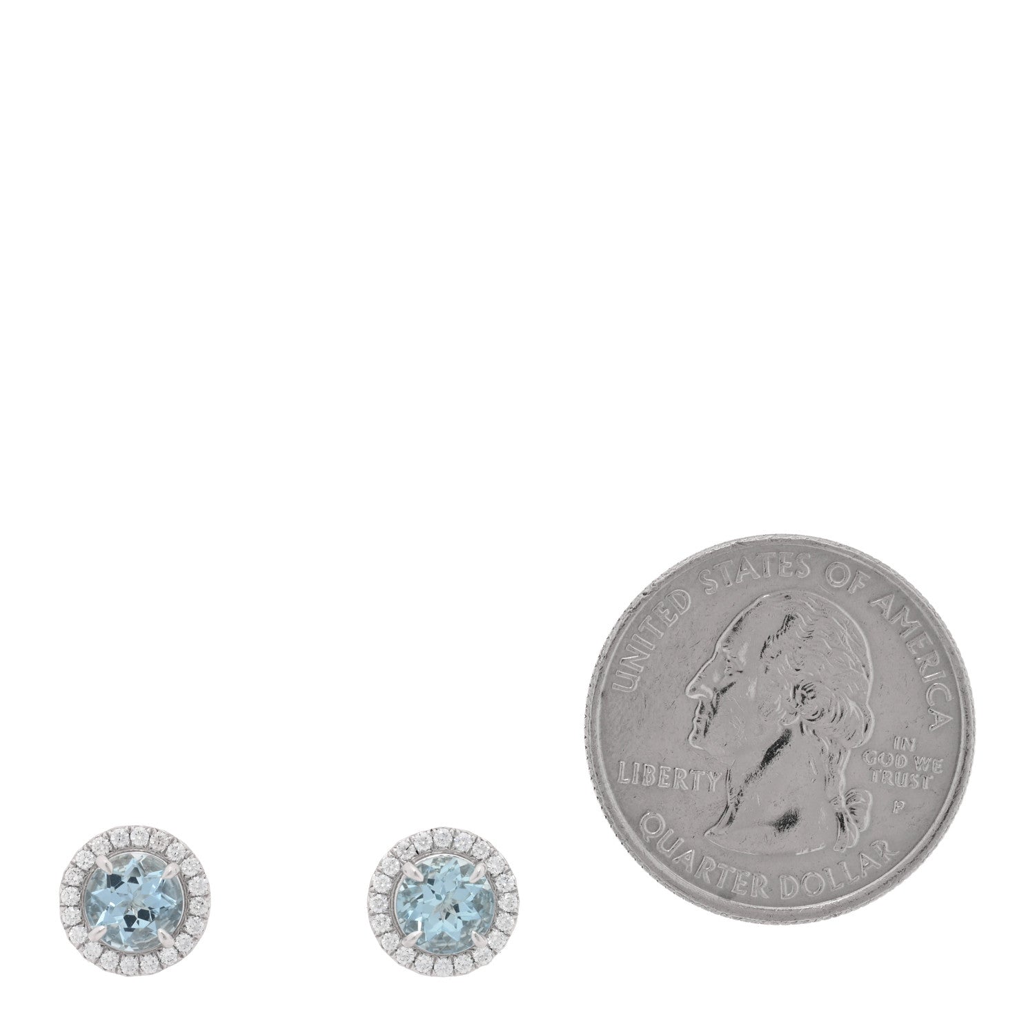 Tiffany Platinum Diamond Aquamarine Soleste Earrings 2 of 5