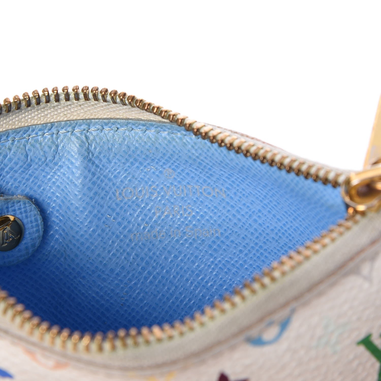 Louis Vuitton Monogram Multicolor Key Pouch White Anie 6 of 8