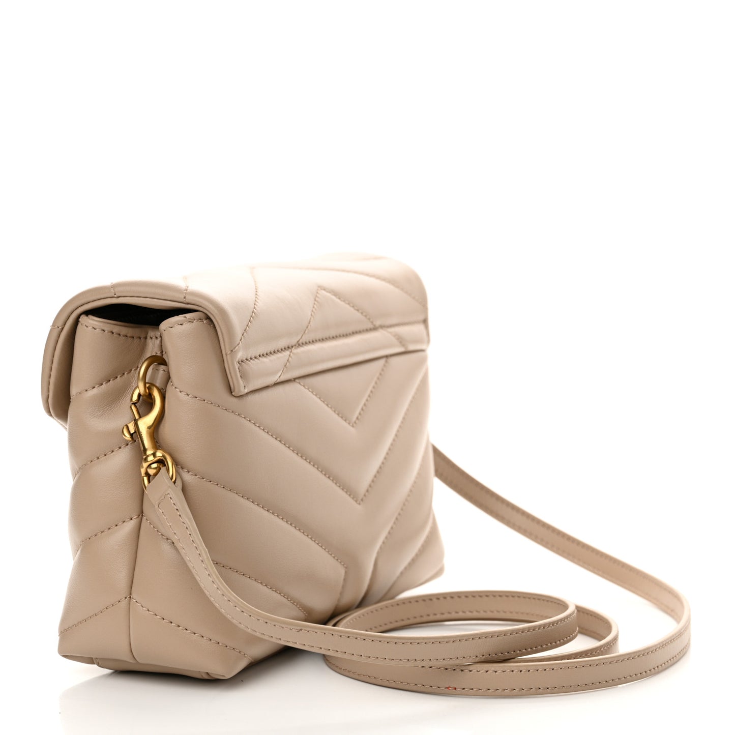 Calfskin Y Quilted Monogram Toy Loulou Crossbody Bag Dark Beige