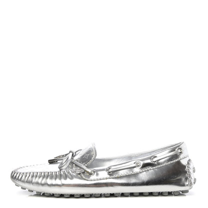 Louis Vuitton Calfskin Monogram Gloria Loafers 37.5 Silver 1 of 10