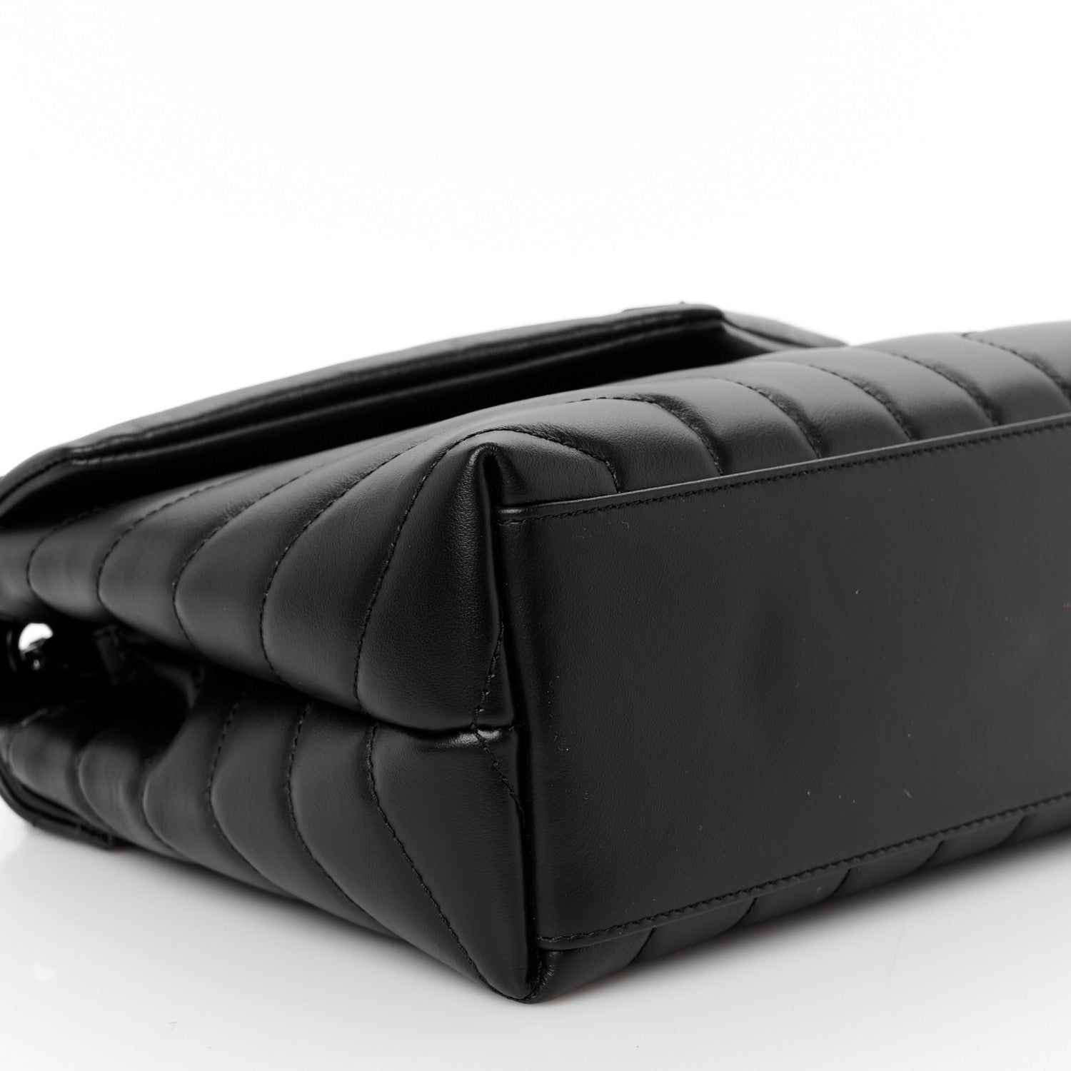 Saint Laurent Calfskin Y Quilted Monogram Monochrome Small Loulou Chain Satchel Black 10 of 12
