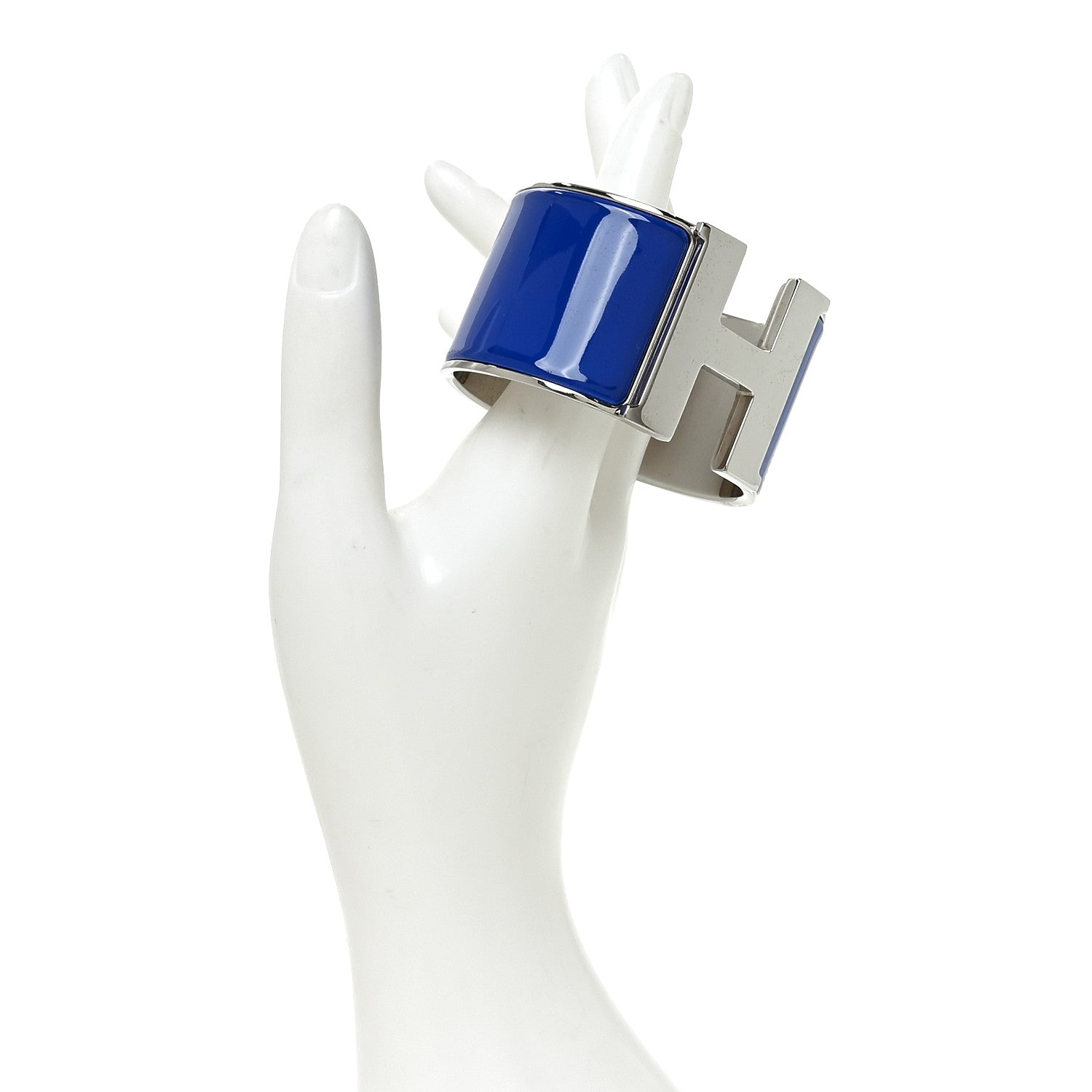 Hermes Enamel Extra Wide Clic Clac H Bracelet GM Bleu Electrique 2 of 5
