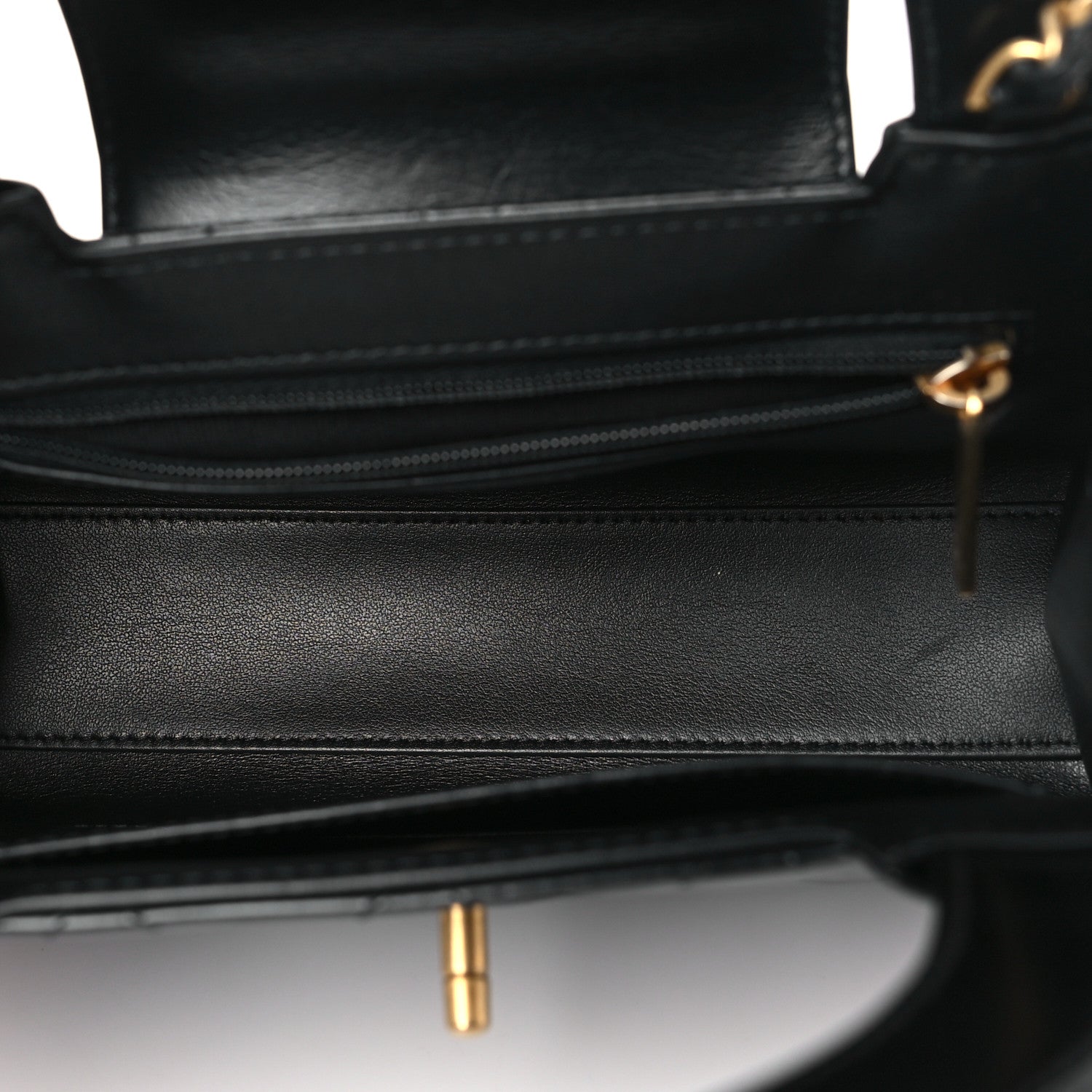 Chanel Shiny Aged Calfskin Quilted Nano Kelly Shopper Black 5 of 10