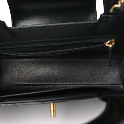 Chanel Shiny Aged Calfskin Quilted Nano Kelly Shopper Black 5 of 10